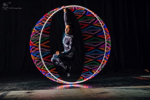 David hangs in LED Cyr Wheel 
~Specialty~